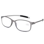 DOOViC Blue Light Blocking Computer Reading Glasses Grey/Rectangle TR90 Flexible Frame Lightweight Readers for Men/Women +2.0