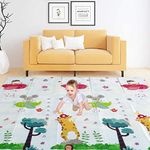 TORMETI Foldable Baby Play Mat, Thick Reversible Multi Animal Rabbit, Printed, 6.5 X 5 Feet (Multi Design, Design C, Pack of 1)