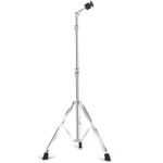 Straight Cymbal Stand, Adjustable Drum Hardware Percussion Mount Holder Gear Set for Mounting Crash, Ride, Splash Cymbals, Double Braced Legs with Rubber Feet, Silver