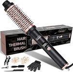 Thermal Brush Pro, 1.5 inch Heated Round Curling Iron, 1 1/2 inch Barrel Ceramic Hot Wand Blowout Look Natural Hair Styler Tool for Voluminous Blow Out Curls 25s Fast Heating by VISOFO (Rose-Gold)