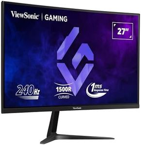 ViewSonic VX2719-PC-MHD 27inch FHD 1080p 240Hz 1ms 1500R Curved Gaming Monitor, HDR10, AMD FreeSync Premium, 3-Side Borderless, Flicker-Free, Blue Light Filter, HDMI, DisplayPort, Speakers