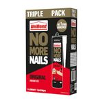 UniBond No More Nails Original High Strength Grab Adhesive, Heavy Duty Mounting Glue for Wood, Brick, Metal, Ceramic & Plaster, Instant Grab Interior Construction, Pack of 3 (3 x 280ml Cartridges)