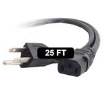 C2G/Cables to Go 14719 18 AWG Universal Power Cord for NEMA 5-15P to IEC320C13, Black (25 Feet/7.62 Meters)