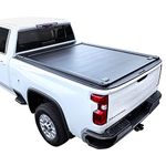 Syneticusa Retractable Hard Tonneau Cover Fits 2000-2024 Ram 1500 2500 3500 6'4" Bed Matte Black Aluminum Low Profile Waterproof