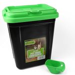 DIVCHI 40L Pet Food Storage Container Flip Top Locking System With Integrated Scoop Plastic Birds Airtight Pet Dog Cat Animal Dry Food 15 KG Dispenser Bin (Green)