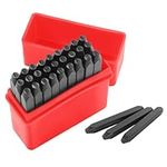 Gueenky 27Pcs Letter Punch Set, 2mm Metal Stamping Tool Set, A-Z, &, Letter and Symbols Stamp Punch for Stamping Metal Wood Plastic Leather