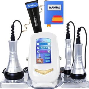 Radiofrecuencia Facial y Corporal - Cavitacion y Radiofrecuencia 3 en 1 - Aparato Masajeador Reductor Adelgazante Potente - Equipo Antiarrugas Profesional - Maquina Anti Celulitis 40 Khz 3 Cabezales