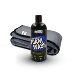 SOFTSPUN Microfiber & Car Shampoo Combo | 500 GSM 40x60cm 1 Pc Grey+500mL Car & Bike Premium Liquid Shampoo | Thick Foam, Removes Tough Dirt & Grime | pH Neutral | Works with Bucket & Foam Cannon.