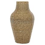 Deco 79 Faux Seagrass Handmade Tall Woven Floor Vase, 10" x 10" x 18", Brown