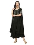 TS Lifestyle Women's Kaftan Long Sleeve Anarkali Gown Dark Green