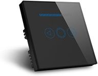 Led Touch Dimmer Switch 500W Crystal Panel Wall Controller Switch for Led Dimmer Lamp (Black)
