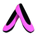 Nufoot Ballet Flats Women's Shoes, Best Foldable & Flexible Flats, Slipper Socks, Travel Slippers & Exercise Shoes, Dance Shoes, Yoga Socks, House Shoes, Indoor Slippers, Pink, Large