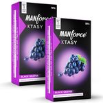 Manforce Xtasy Black Grapes Flavoured Dotted Condoms for Men | 20 pcs | Lubricated Latex Condoms | For Her Enhanced Pleasure | India’s No. 1* Condom Brand for Safe Sex