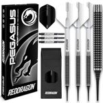 RED DRAGON Pegasus Tungsten Softip Darts Set - 20g with Flights, Stems and Wallet