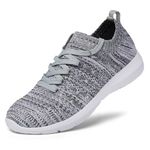 EvinTer Women's Running Shoes Lightweight Comfortable Mesh Sports Shoes Casual Walking Athletic Sneakers White/Grey