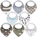 Organic Cotton Baby Dribble Bibs - Super Absorbent Bibs for Toddlers, Newborn - Baby Bibs 0-6 Months - Baby Bibs 6-12 Months - Teething Baby Bib - Newborn Bibs - Baby Bibs for Weaning (Grayscape)