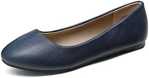 DREAM PAIRS Women's Sole-Simple Navy Pu Ballerina Walking Flats Shoes - 7.5 M US