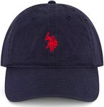 U.S. Polo Assn. Small Pony Logo Baseball Hat, Washed Twill Cotton Adjustable Cap, Navy Blue, One Size