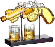 Gifts for Men Dad, Gun Whiskey Decanter Set, Cool Christmas Birthday Gifts Idea for Men Brother, Anniversary Stuff for Him Husband, Pistol Decanter with Shot Glass for Home Bar Drinking, Cadeau Homme