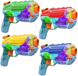 ZEBNYYA 4 Pack Water Gun for Kids Adults, Watercolor Squirt Gun with Trigger, Long Range Water Pistol, Super Water Blaster Soaker Gun for Summer Outdoor Pool/Beach/Yard/Party Play