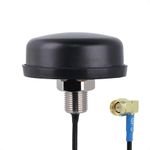 Proxicast Active/Passive GPS Antenna SMA - Through Hole Screw Mount Puck Antenna with Right Angle SMA Male Connector on 18 inch Low Loss Coax Lead - 28 dB LNA (ANT-190-005)