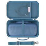 Supmay Hard Carrying Case for Bose SoundLink Max Portable Speaker, Large Waterproof Bluetooth Speaker Travel Storage Holder with Mesh Bag for USB Cable or 3.5mm AUX Cable, Blue+Blue