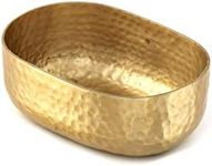 American Metalcraft ABHG46 Hammered Aluminum Entrée Basket, Oval, Gold, 25-Ounces