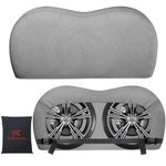 K-Musculo RV Tire Covers, Dual Axle Wheel Cover Heavy-Duty Leather, 2 Pack RV Wheel Cover Fits 30"-32" Dia Tires Double Buckles, Suitable for, RV, Truck, Trailer, Universal for All Seasons.(Grey)