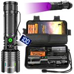 Relybo Torches LED Super Bright Rechargeable, Flashlight 500000 Lumens XHM88 Torches Battery Powered, Led Torch Rechargeable, Powerful Torch Flash Light for Dog Walking Hiking Camping Emergency Gift