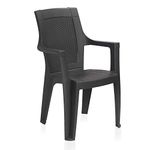 STYLESEAT Plastic Chairs for Home, Café, Garden & Restaurant Heavy Duty Comfortable Plastic Outdoor and Indoor Chairs with Arm Rest Bearing Capacity up to 200Kg