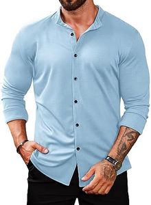 COOFANDY Mens Muscle Fit Dress Shirts Wrinkle Free Long Sleeve Casual Button Down Shirts