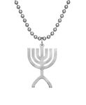 Military Issue Menorah with Beaded Chain - 24"