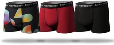 Pair of Thieves Men's Exclusive Super Soft 3 Pack Trunks, Short Leg Boxer Briefs for Men Pack, Shape Wear, XX-Large