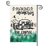 AVOIN colorlife Making Memories One Campsite At A Time Camping Garden Flag Double Sided, RV Campfire Firepit Yard Outdoor Decoration 12 x 18 Inch