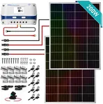 SereneLife 400w Solar Panel Starter Kit 2pc 200w Mono Solar Panel Set, Grade A Monocrystalline Panels and 30A PWM Controller w/ LCD Screen, Generates 10.2 amp Power, Charges 12/24 Volt Battery