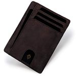 AKIELO RFID Blocking Credit Card Holder and Gift Box – Ultra Slim Wallet for Men – Minimalist Card Wallet (Bravo - Dark Mocha Edition)