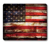 HAOSSUW Retro American Flag Mouse Pad, US Flag Over Old Rusty Tones Weathered Vintage Artwork Mouse Pads