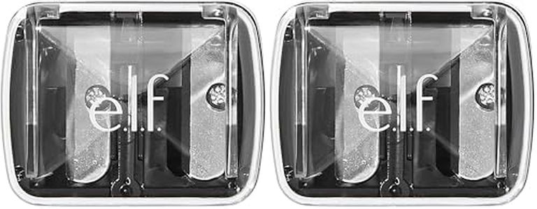 e.l.f., Dual-Pencil Sharpener, Convenient, Essential Tool, Sharpens, Easy To Clean, Travel-Friendly, Compact, Includes Bonus Small Sharpener (Pack of 2)