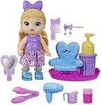 Baby Alive Sudsy Styling Doll, 12-Inch Toy for Kids Ages 3 and Up, Includes Baby Doll Salon Chair, Accessories, Bubble Solution, Blonde Hair