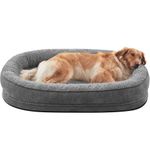 Pawk Large Dog Bed, XXL Orthopedic Memory Foam Dog Beds, Washable Dog Bed, Fits up to 54kg, Four-Sided Neck Pillow, Good for Mastiff, Giant Schnauzer, Alaskan Malamute, Dark gray