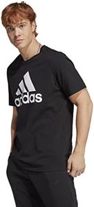 adidas Men's Sportswear Essentials Single Jersey Big Logo T-Shirt, Black/White, X-Large