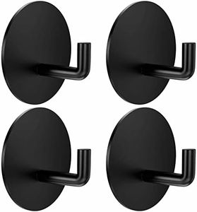 BARONAGE 4pcs Adhesive Hooks Bathroom Hooks Heavy Duty Wall Hooks 304 Stainless Steel Waterproof Towel Hooks for Hanging Robes, Towels, Hats, Bathroom, Shower, Kitchen, Living Room, Depot
