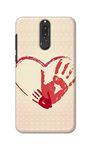 PRINTFIDAA Valentine's Day Background Handprint Hearts Pink Background Printed Designer Case for Huawei Maimang 6 Back Cover