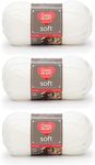 Red Heart Soft White Yarn - 3 Pack of 141g/5oz - Acrylic - 4 Medium (Worsted) - 256 Yards - Knitting/Crochet