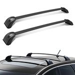 DNA MOTORING PT-ZTL-8034 Pair OE Roof Rail Cross Bar [for 07-12 Mazda CX-7], 1 Pack,Black