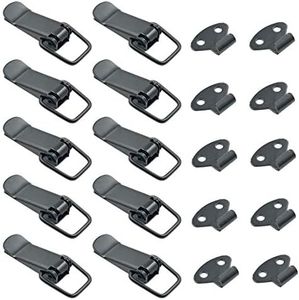 Rannb Toggle Latch Small Stainless Steel Spring Loaded Latch Hasp Black - Pack of 10