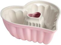 Paris Hilton Cast Aluminum Heart Shaped Fluted Cake Pan, Pink