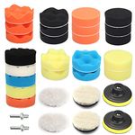 BaiNuo 31Pcs Car Polishing Kit Buffing Wheels for Drill, 3 Inch Sponge Wool Buffing Pads Foam Polish Pads Polisher Attachment for Auto Body Repair Polishing Detailing Tools