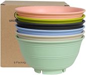 Greentainer Unbreakable Large Pasta Bowls - 6 Pcs Lightweight Picnic Tableware for Pasta Dishes Salad Udon Soup Soba Pot Noodles Bowls,Microwave & Dishwasher Safe-30 oz