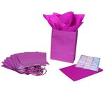 Suffix Retail ® - (Pack of 20) Purple Pink Colored Paper Bags for Return Gifts with Gift Tissue Paper | Return Gift Bags for Kids Birthday | Gift Bags Medium Size(12X8.7X3 inches)